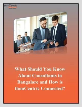 what should you know about consultants