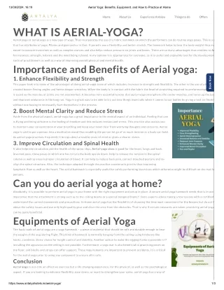 Experience Aerial Yoga at Antalya for Flexibility & Wellness