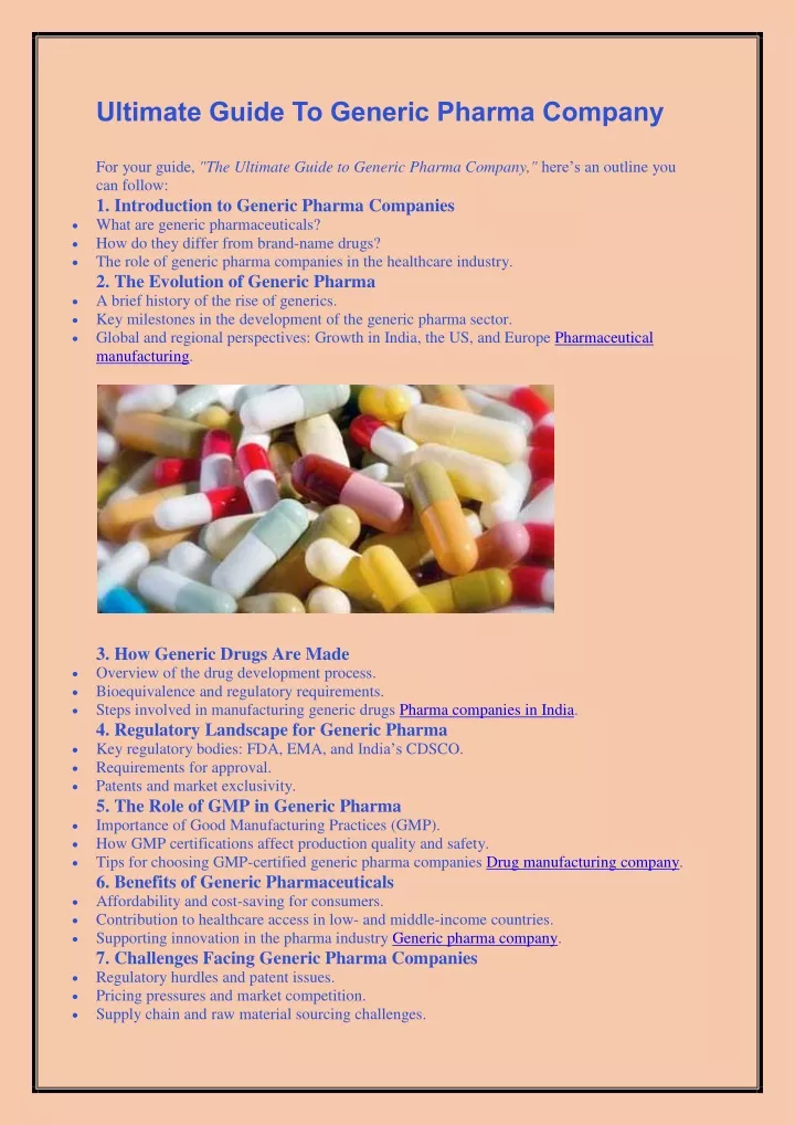 ultimate guide to generic pharma company for your