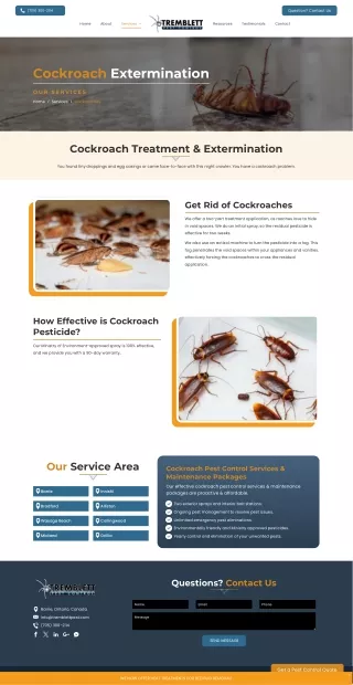 Cockroach Extermination Treatment Barrie – Tremblett Pest Control