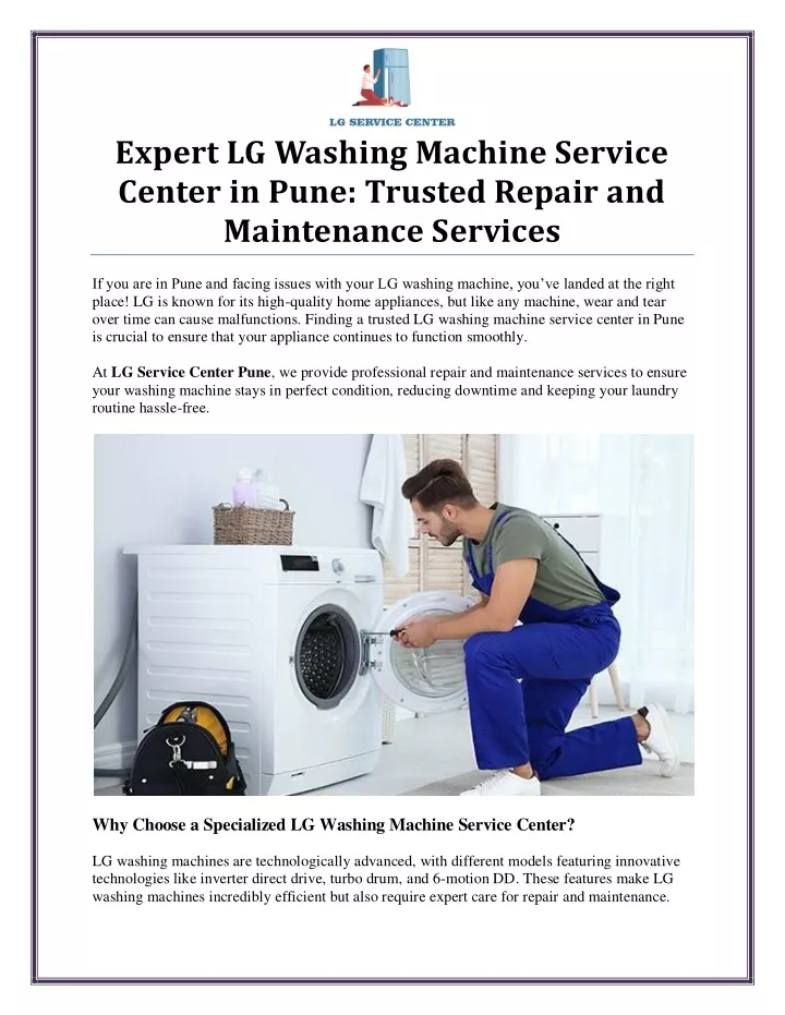 expert lg washing machine service center in pune