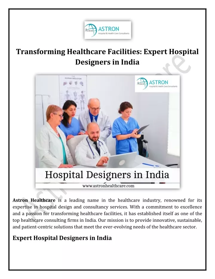 transforming healthcare facilities expert