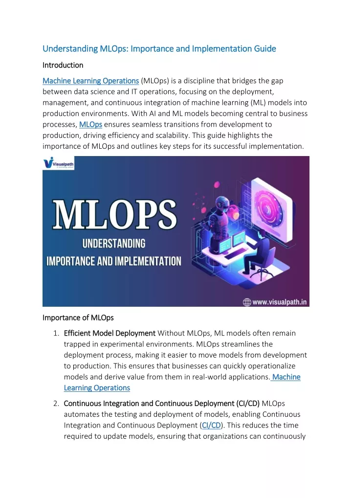 understanding mlops importance and implementation