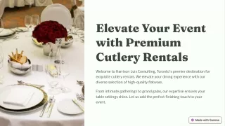 Cutlery Rentals Company in Toronto | Harrison Luis Consulting