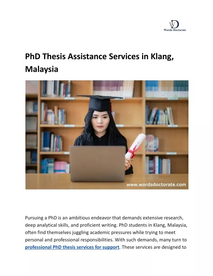 phd thesis assistance services in klang malaysia