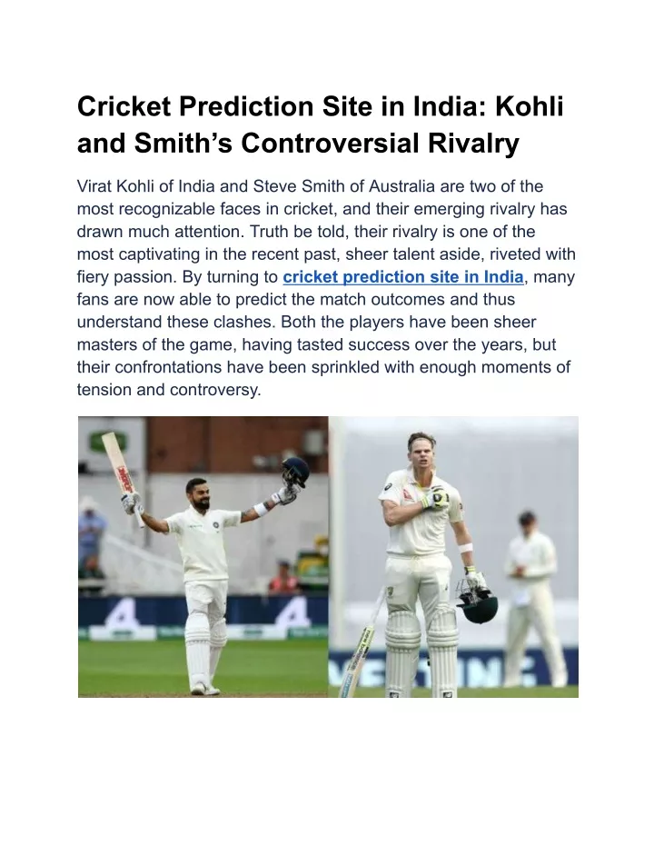 cricket prediction site in india kohli and smith