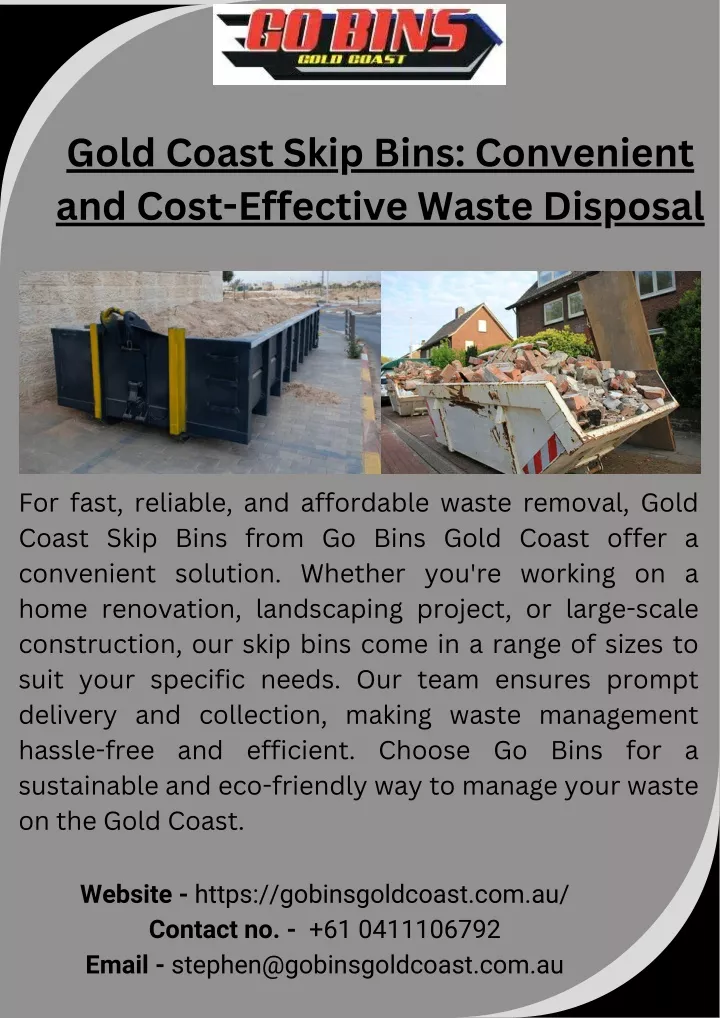 gold coast skip bins convenient and cost