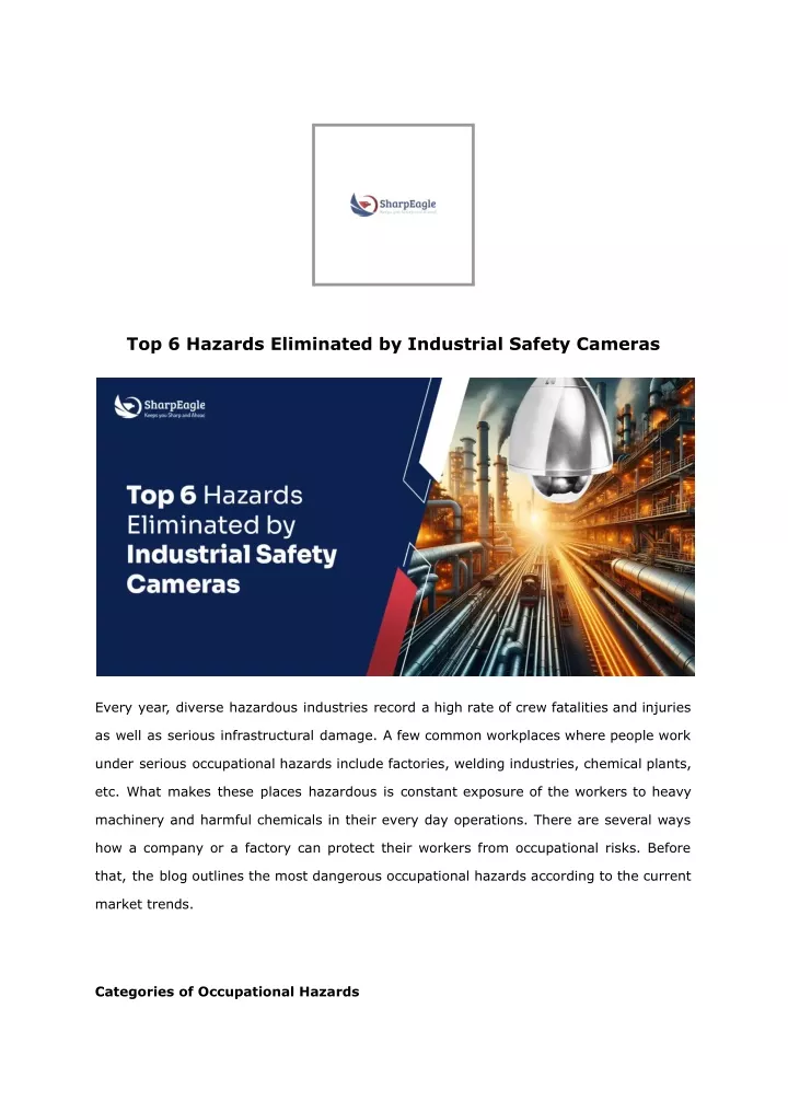 top 6 hazards eliminated by industrial safety