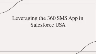 Streamline Communication with SMS in Salesforce USA 360 SMS APP