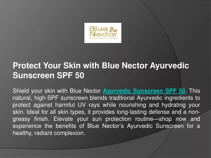 protect your skin with blue nector ayurvedic