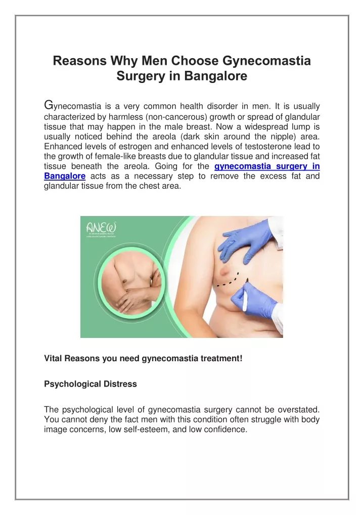 reasons why men choose gynecomastia surgery