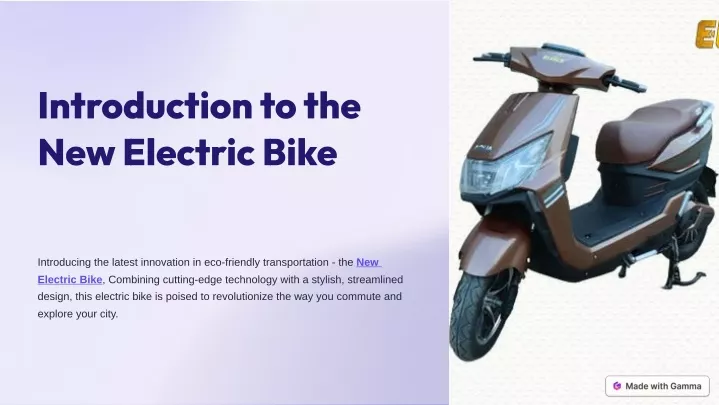 introduction to the new electric bike