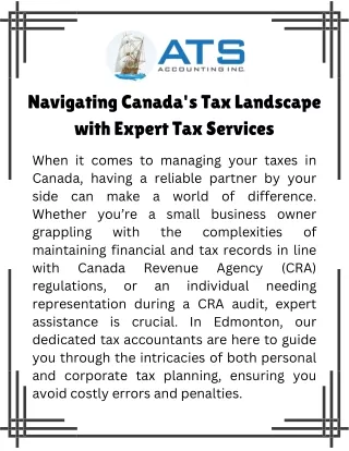 Navigating Canada's Tax Landscape with Expert Tax Services