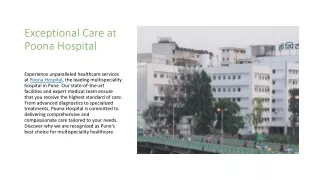 Best Multispeciality Hospital in Pune - Poona Hospital