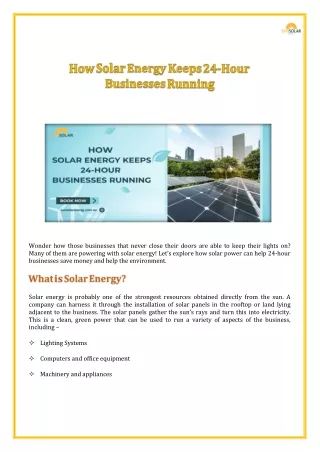 How Solar Energy Keeps 24-Hour Businesses Running