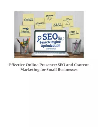 Effective Online Presence: SEO and Content Marketing for Small Businesses