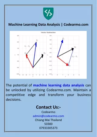 Machine Learning Data Analysis  Codearmo.com