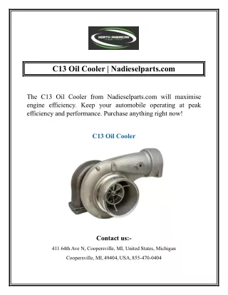 C13 Oil Cooler | Nadieselparts.com