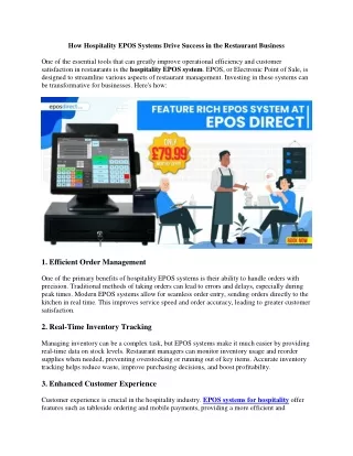 How Hospitality EPOS Systems Drive Success in the Restaurant Business