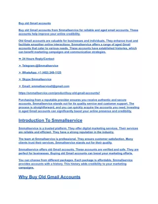 Buy old Gmail accounts