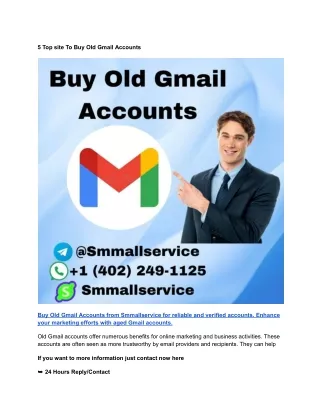 5 Top site To Buy Old Gmail Accounts