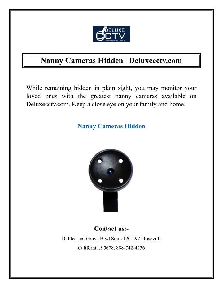 nanny cameras hidden deluxecctv com