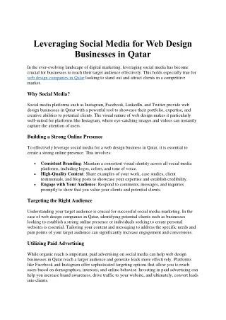 leveraging social media for web design businesses