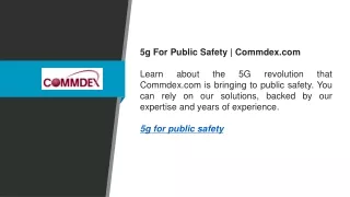 5g For Public Safety  Commdex.com