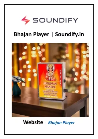 bhajan player soundify in