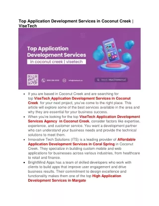 top application development services in coconut