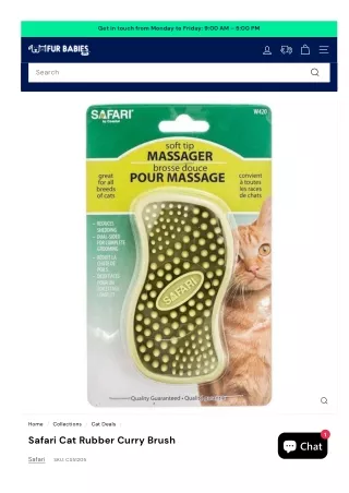 Safari Cat Rubber Curry Brush