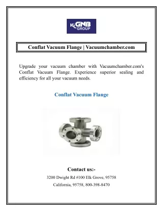 Conflat Vacuum Flange  Vacuumchamber