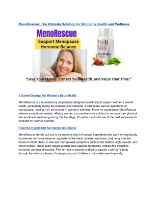MenoRescue_ The Ultimate Solution for Women’s Health and Wellness