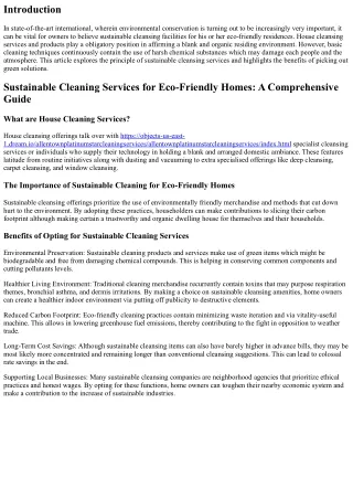 Sustainable Cleaning Services for Eco-Friendly Homes