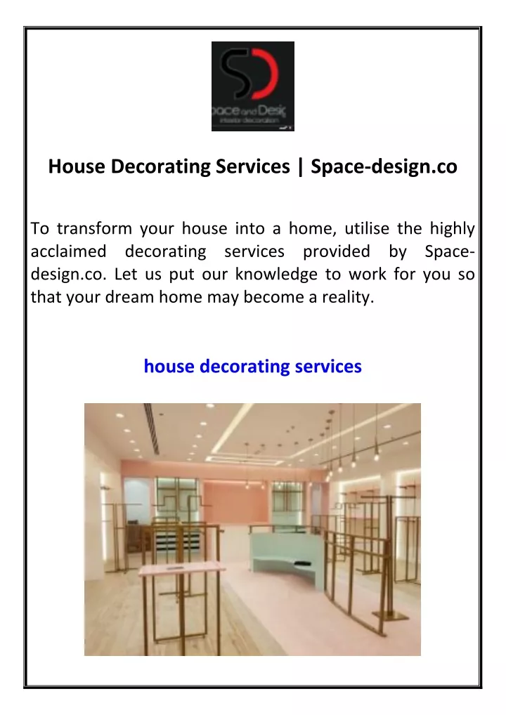 house decorating services space design co