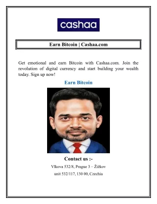 Earn Bitcoin | Cashaa.com