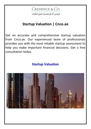 Startup Valuation  Cnco.ae