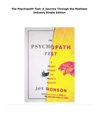 pdf kindle the psychopath test: a journey through the madness