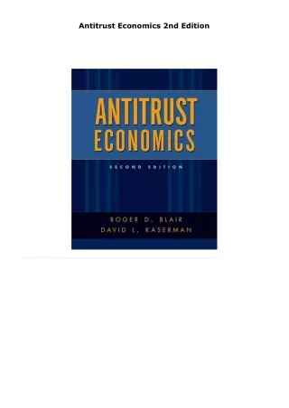 pdf kindle antitrust economics     2nd edition
