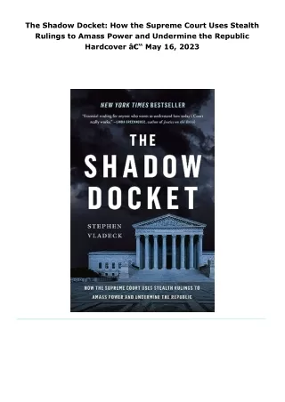 epub the shadow docket: how the supreme court uses stealth ru