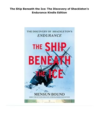 pdf kindle the ship beneath the ice: the discovery of shackle