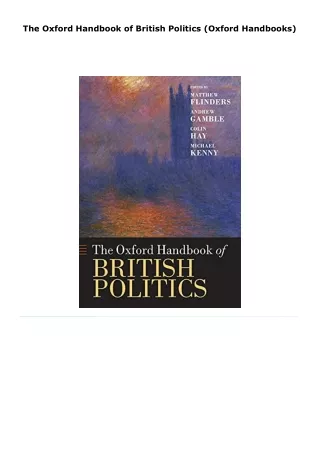 epub the oxford handbook of british politics (oxford handbook