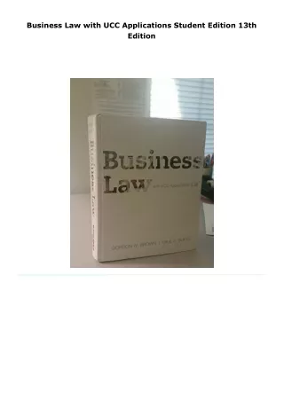 pdf kindle business law with ucc applications student edition
