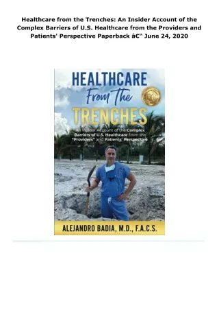 pdf kindle healthcare from the trenches: an insider account o