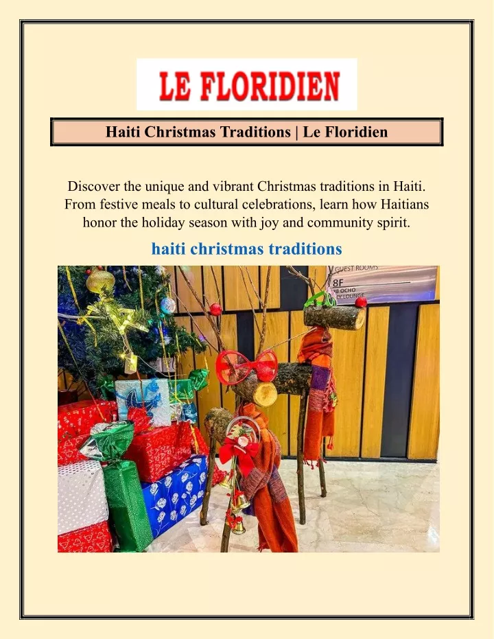 haiti christmas traditions le floridien