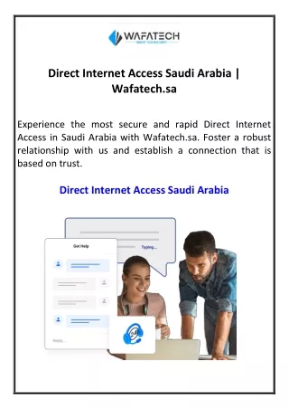 Direct Internet Access Saudi Arabia  Wafatech.sa