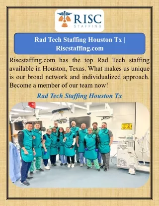 Rad Tech Staffing Houston Tx   Riscstaffing.com