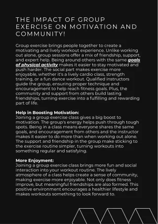 the impact of group exercise on motivation