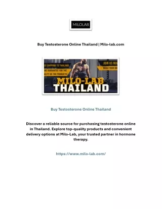 Buy Testosterone Online Thailand | Milo-lab.com