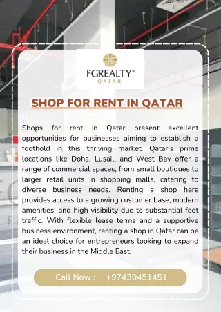 Shop For Rent In Qatar